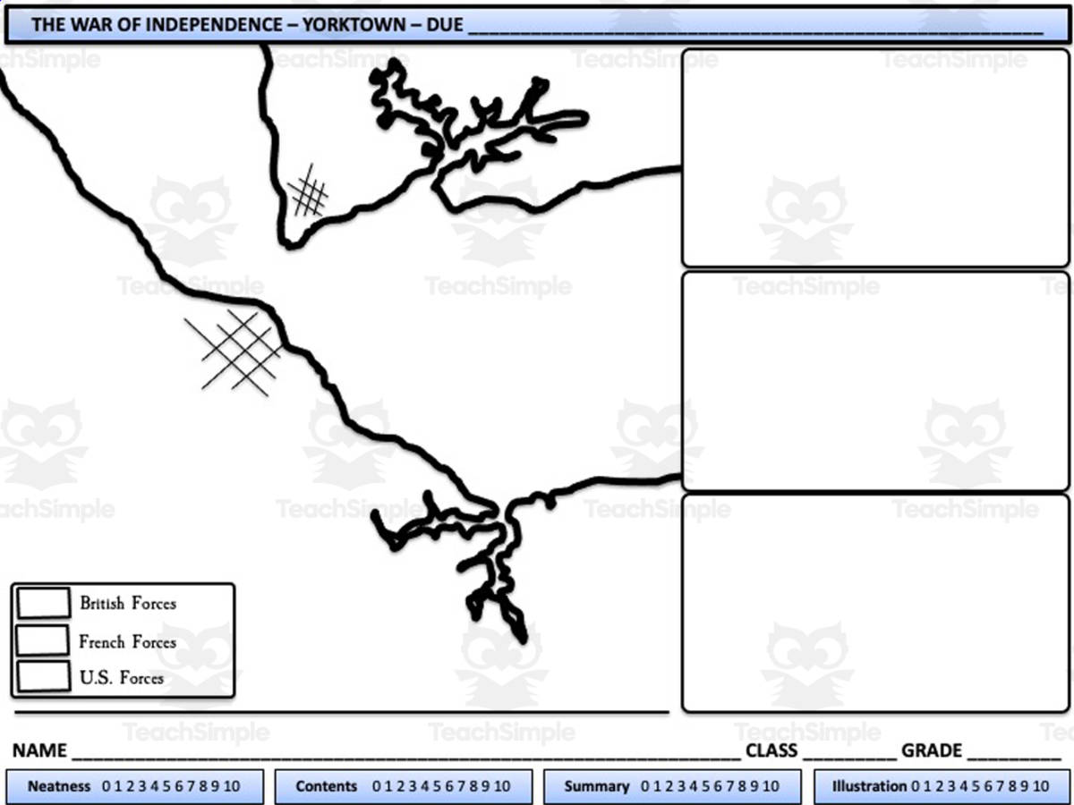 An educational teaching resource from Mr Gray History entitled The Battle of Yorktown downloadable at Teach Simple.