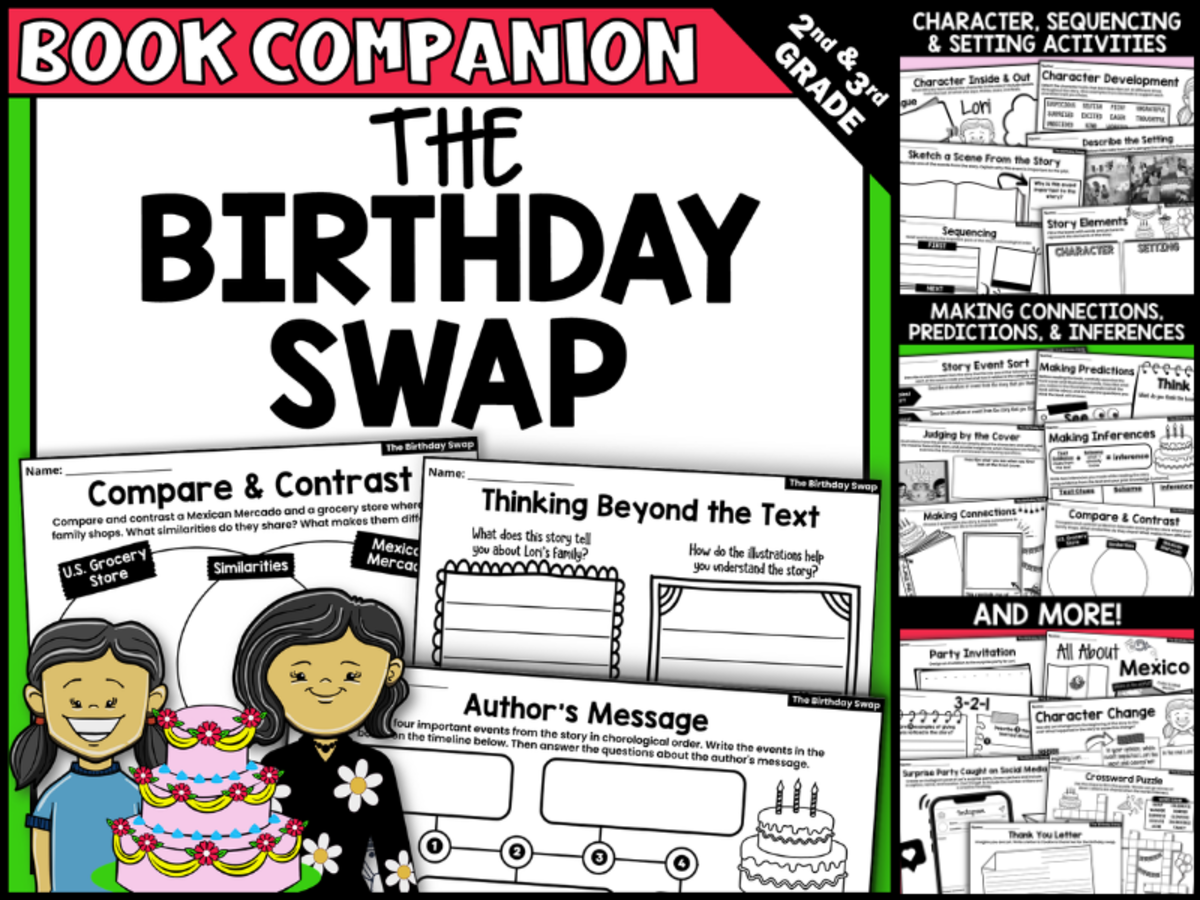 An educational teaching resource from Creatively Gifted entitled The Birthday Swap Interactive Read-Aloud Activities downloadable at Teach Simple.