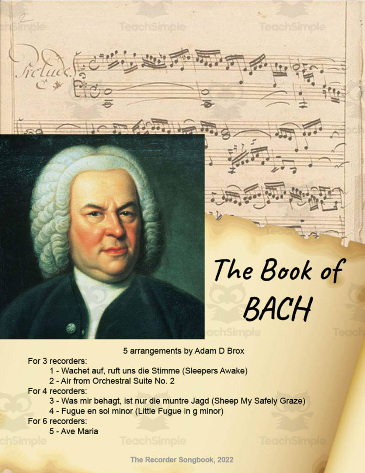 An educational teaching resource from Adam Brox Music Store entitled The Book of Bach downloadable at Teach Simple.
