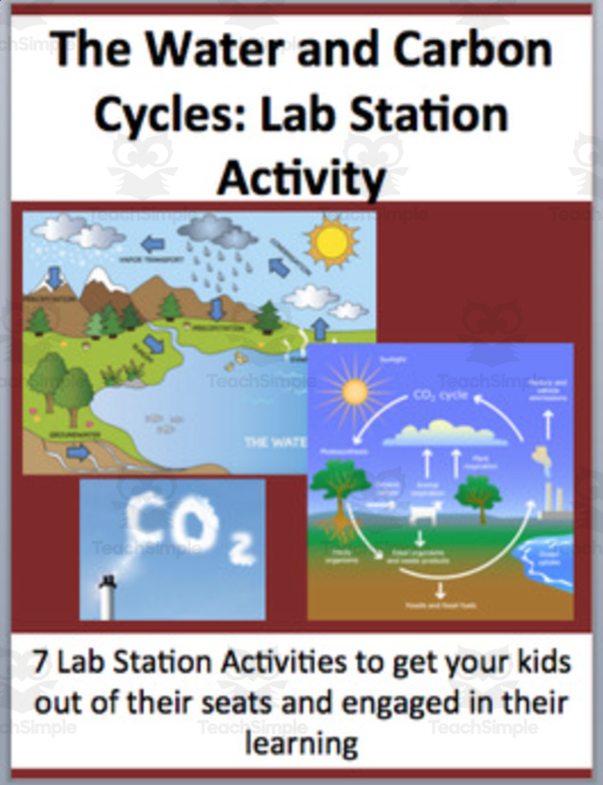 An educational teaching resource from Teach With Fergy entitled The Carbon and Water Cycle - 7 Engaging Lab Station Activities downloadable at Teach Simple.