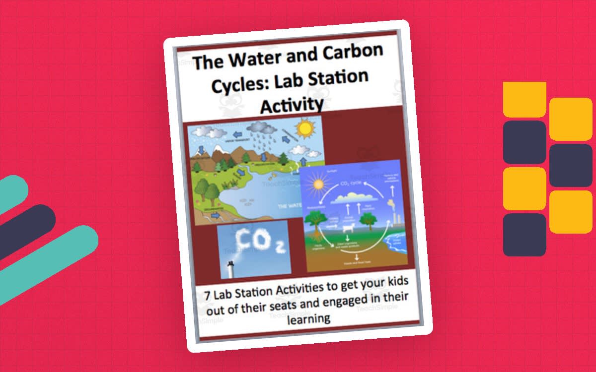 An educational teaching resource from Teach With Fergy entitled The Carbon and Water Cycle - 7 Engaging Lab Station Activities downloadable at Teach Simple.
