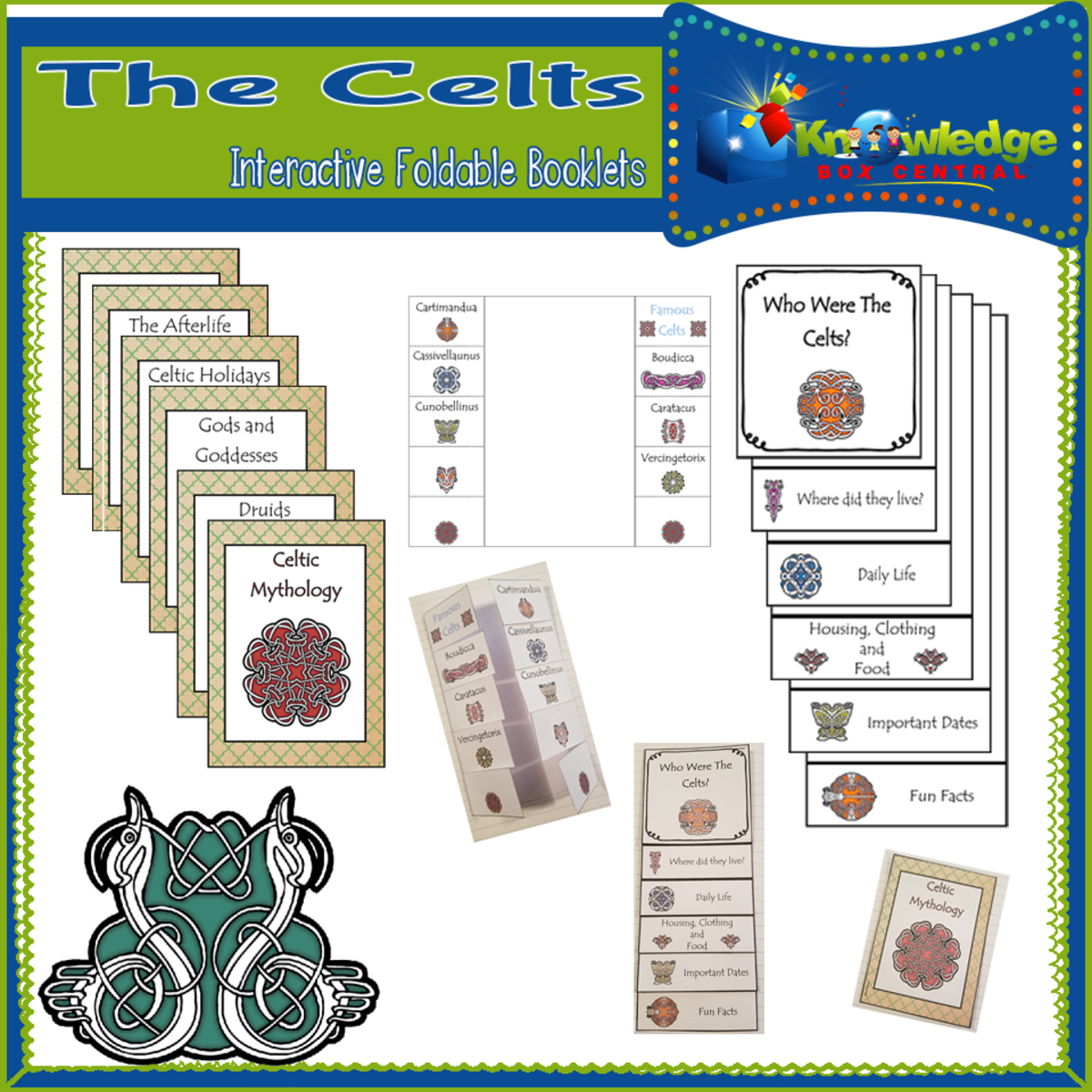 An educational teaching resource from Knowledge Box Central entitled The Celts Interactive Foldable Booklets – EBOOK downloadable at Teach Simple.