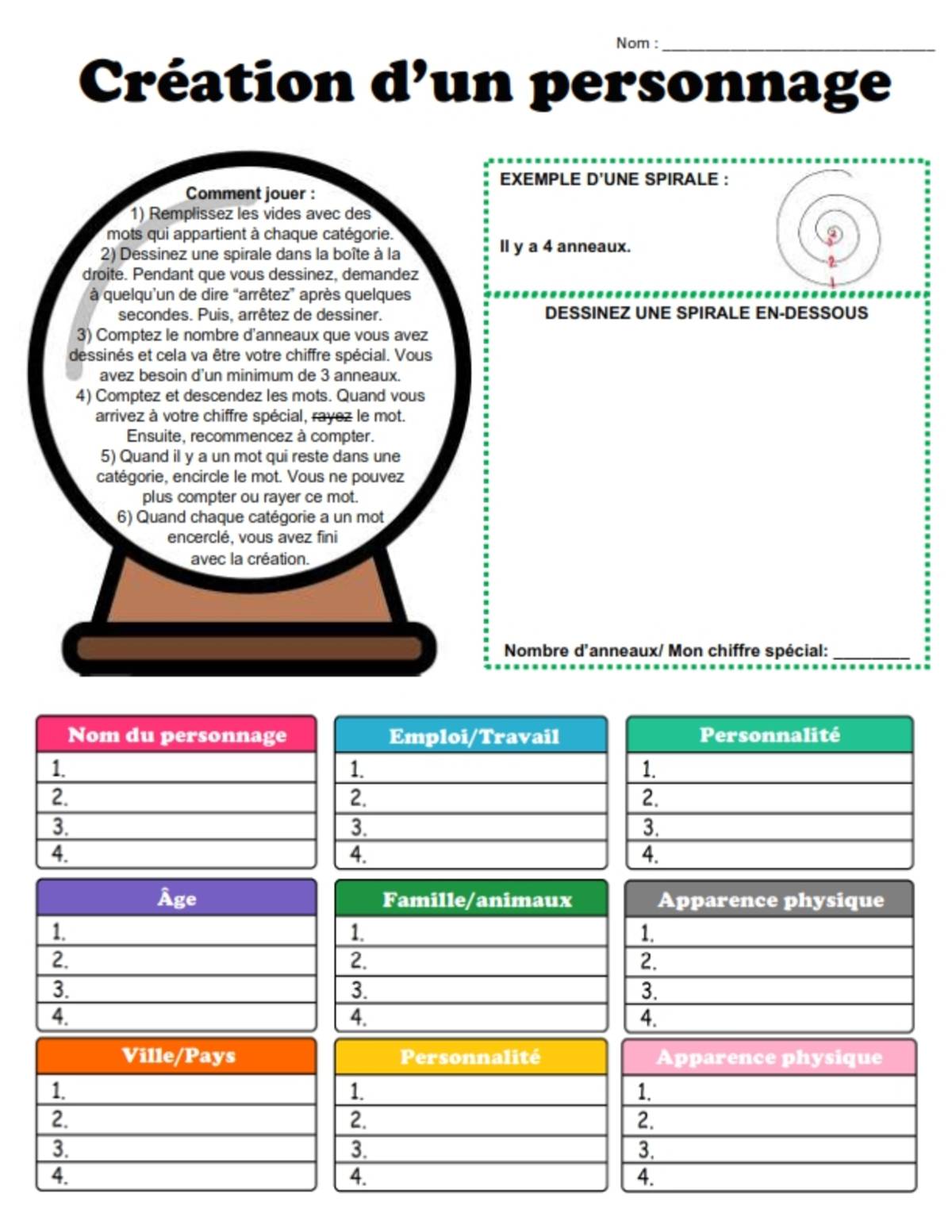 An educational teaching resource from Brave Education entitled The Character Builder & Story Builder Activity ( French Version ) downloadable at Teach Simple.