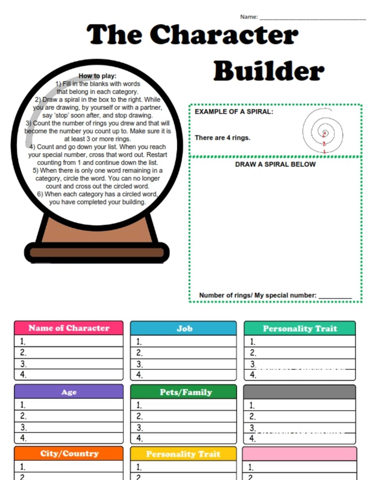 An educational teaching resource from Brave Education entitled The Character Builder & Story Builder Activity downloadable at Teach Simple.