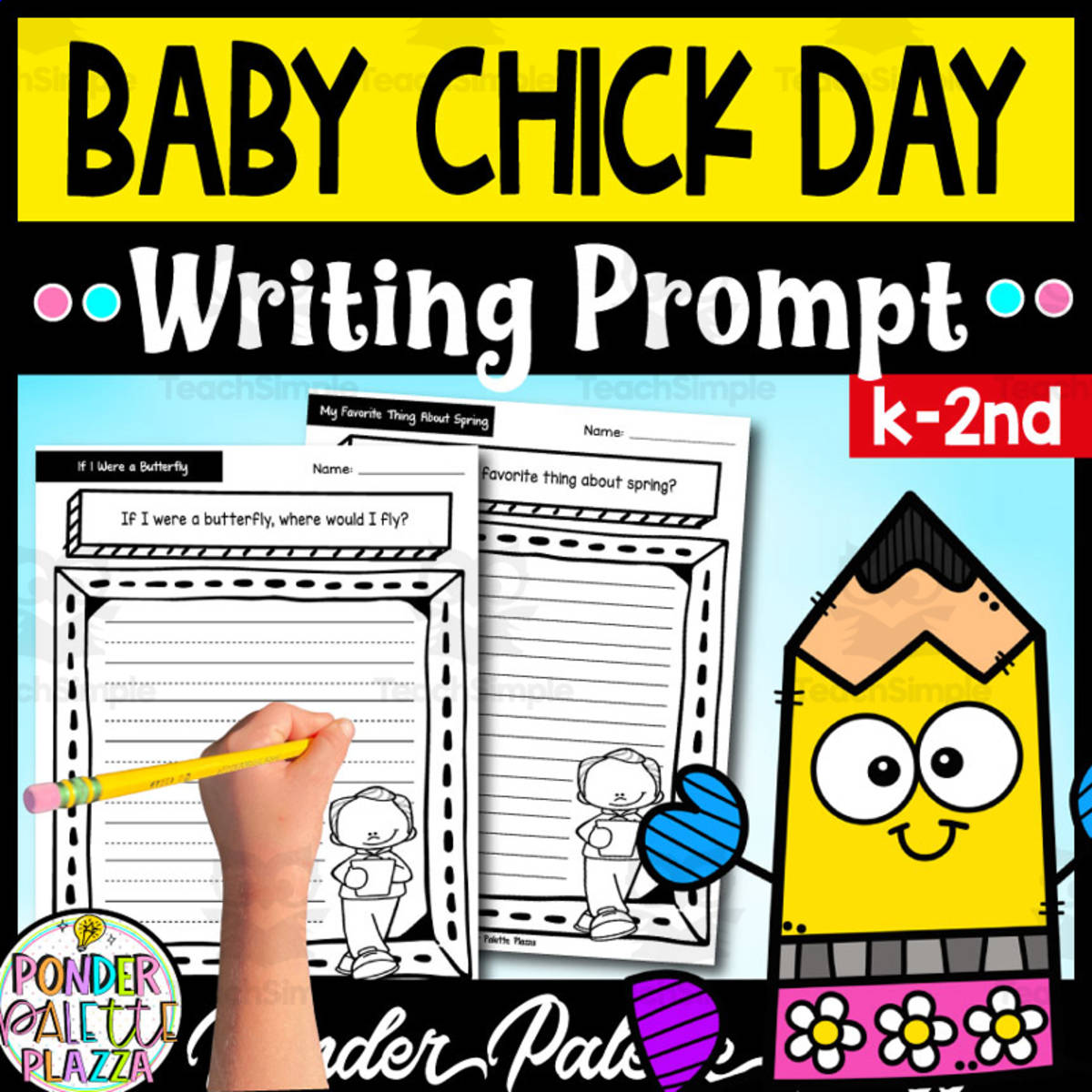 An educational teaching resource from Ponder Palette Plazza entitled The Day I Met a Baby Chick - Writing Prompt downloadable at Teach Simple.