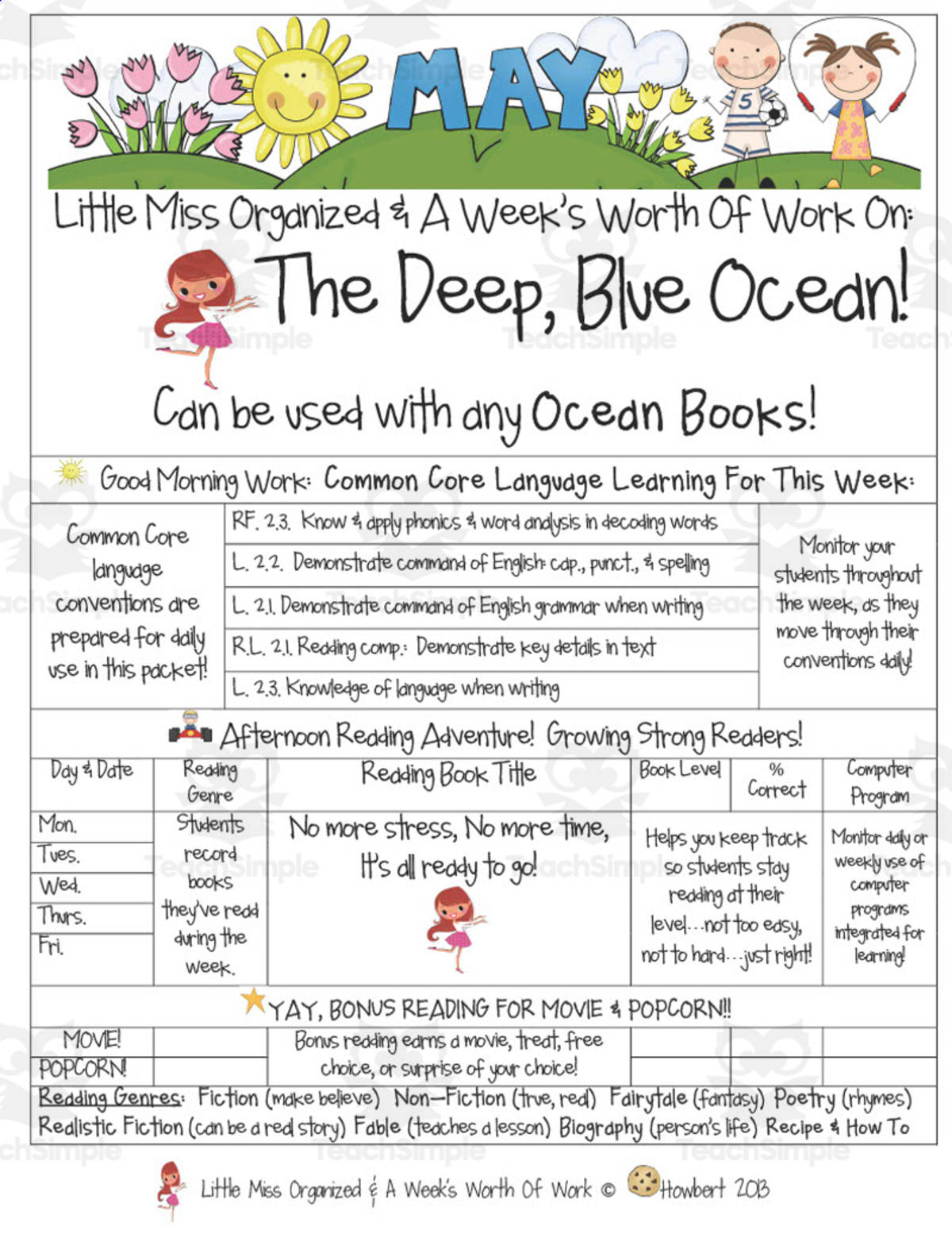 An educational teaching resource from Second Grade Smartypants entitled The Deep, Blue Ocean | Reading Activity Packet downloadable at Teach Simple.