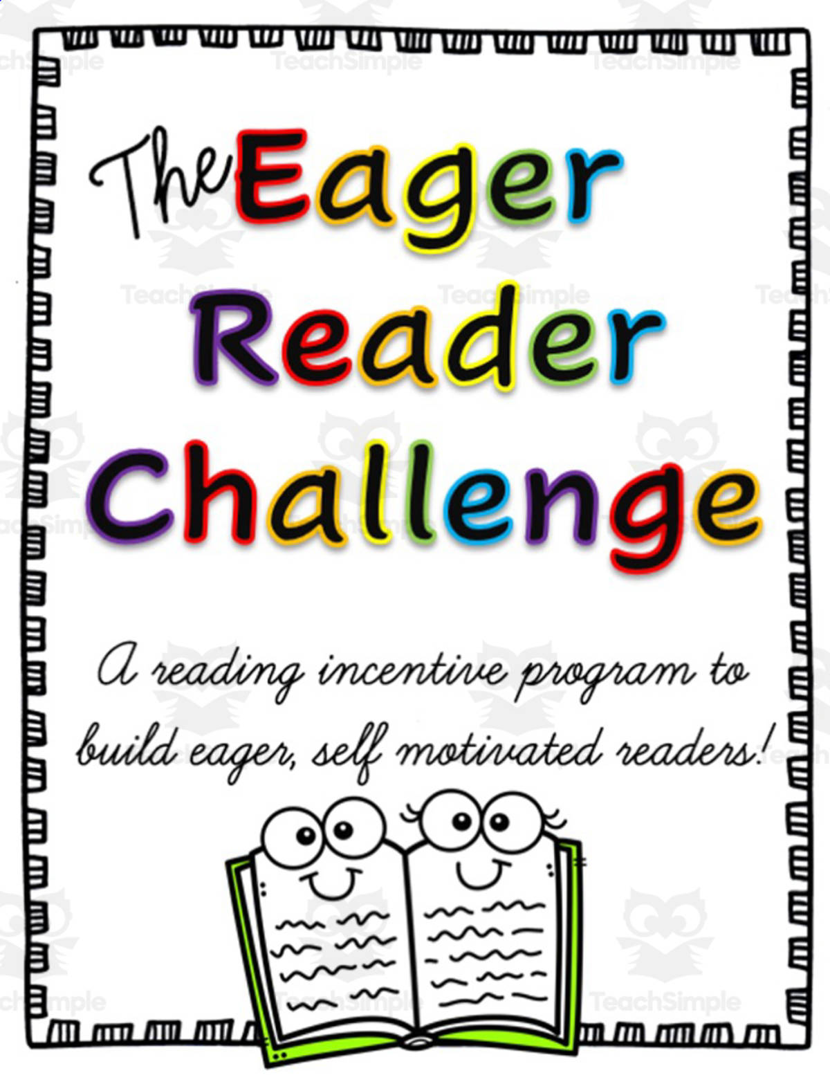 An educational teaching resource from O'Hoppy Day entitled The Eager Reader Challenge downloadable at Teach Simple.