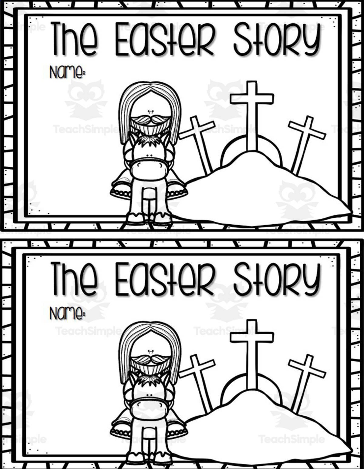 An educational teaching resource from Glitter and Grace entitled The Easter Story Emergent Reader downloadable at Teach Simple.