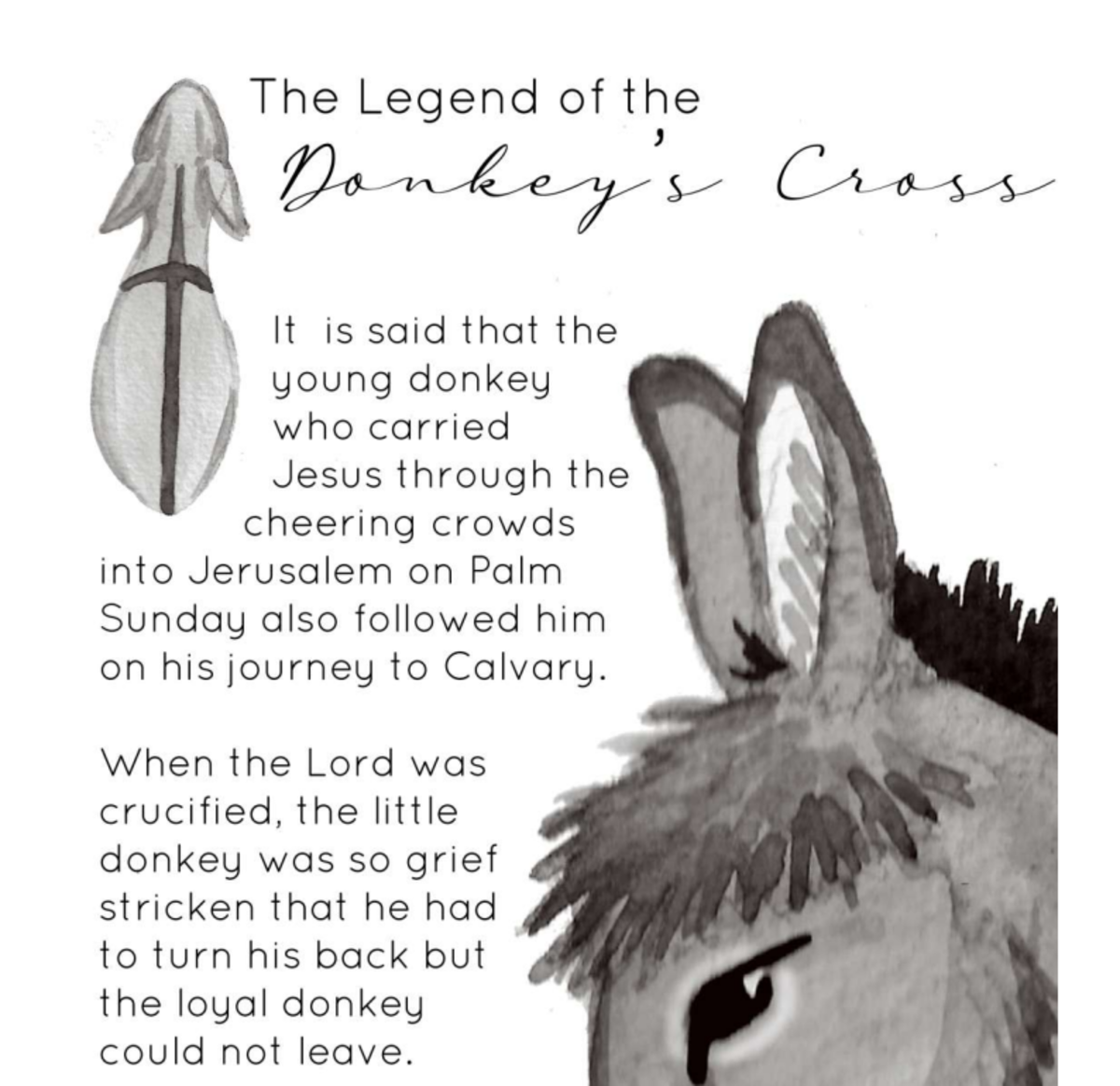 An educational teaching resource from Fiddleticks Education entitled The Legend of the Donkey's Cross Poster downloadable at Teach Simple.