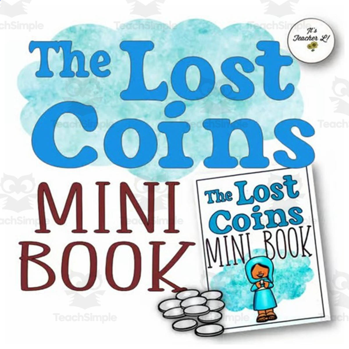 An educational teaching resource from It's Teacher L entitled The Lost Coin Bible Story Foldable Mini Book Grade 1 2 3 ELA ELL downloadable at Teach Simple.