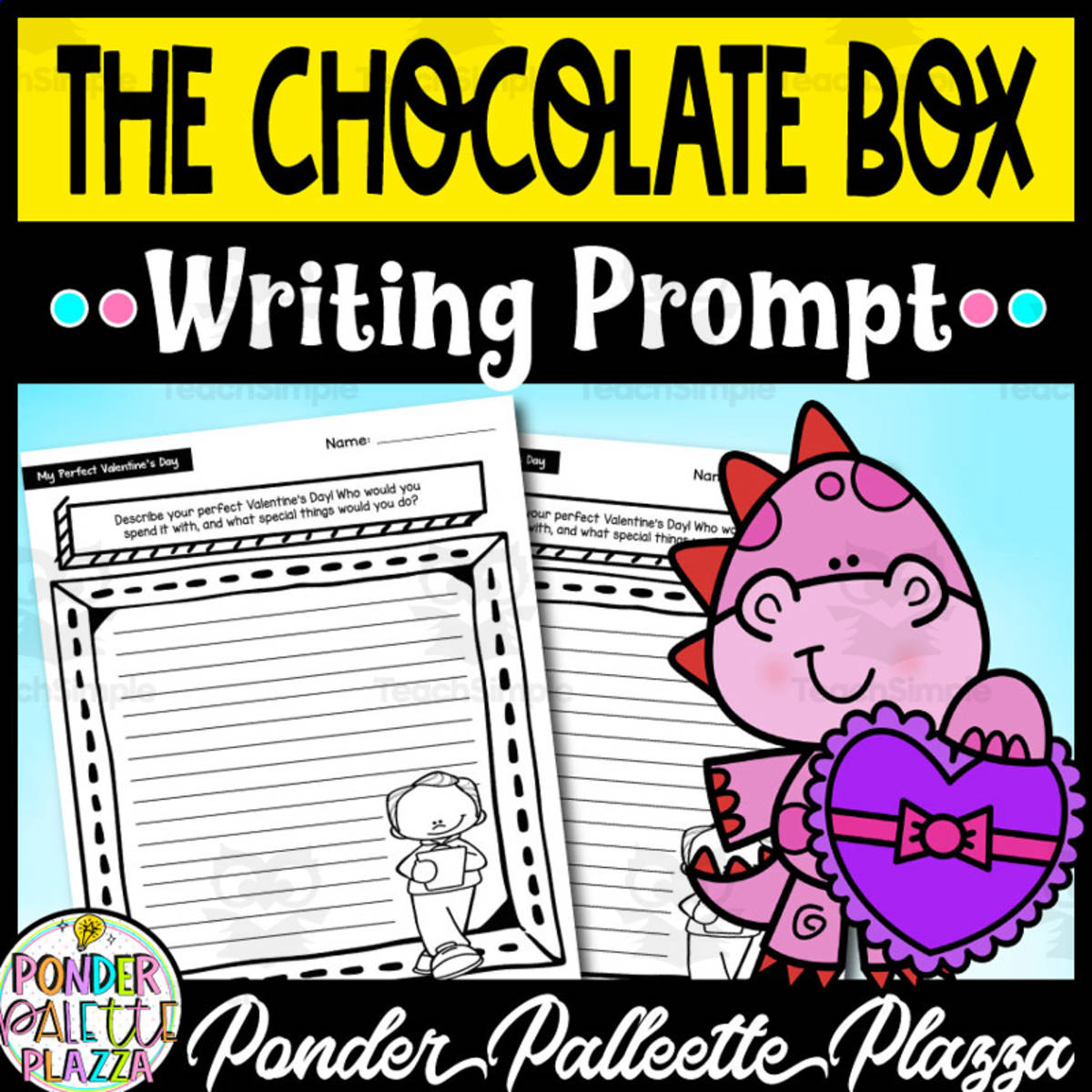 An educational teaching resource from Ponder Palette Plazza entitled The Missing Box of Chocolates - Valentine's Day Writing Prompt downloadable at Teach Simple.