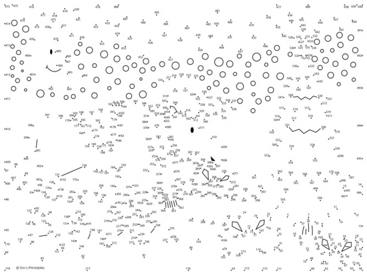 An educational teaching resource from Tim's Printables entitled The Moose, The Moon, and the Christmas Tree Extreme Dot-to-Dot / Connect the Dots PDF downloadable at Teach Simple.