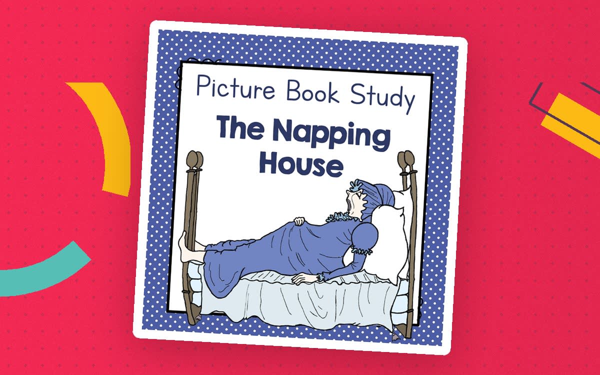 An educational teaching resource from Simply Schoolgirl entitled "The Napping House" | Picture Book Study downloadable at Teach Simple.