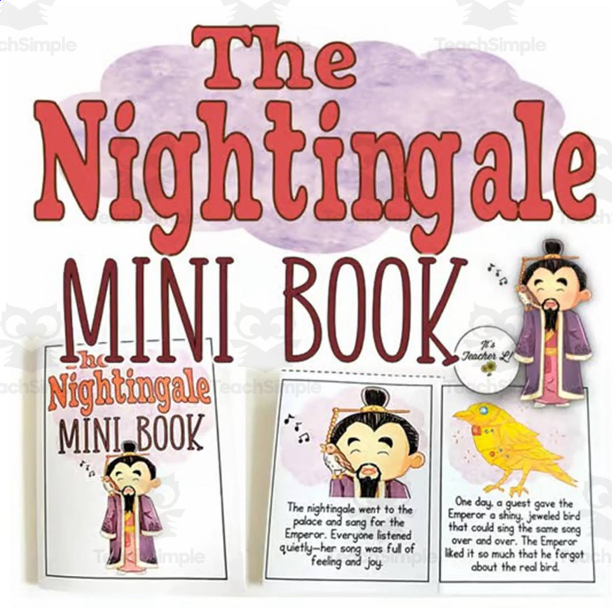 An educational teaching resource from It's Teacher L entitled The Nightingale Fairy Tale Foldable Mini Book Grade 1 2 3 ELA ELL downloadable at Teach Simple.