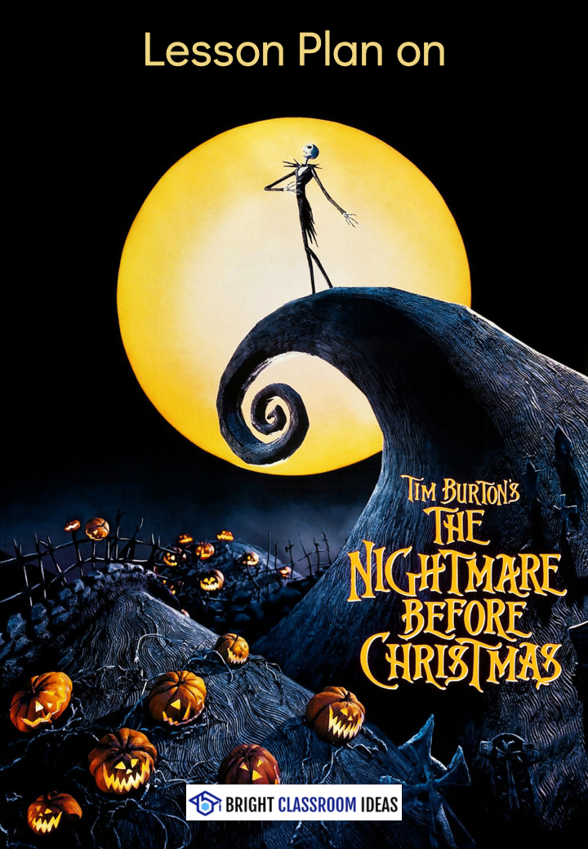 An educational teaching resource from Bright Classroom Ideas Marketplace entitled The Nightmare Before Christmas: Middle School ELA Lesson & Worksheet downloadable at Teach Simple.