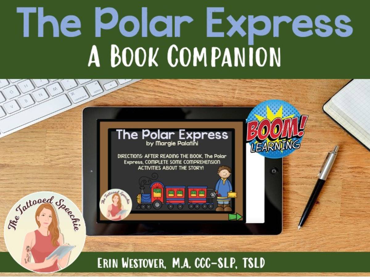 An educational teaching resource from The Tattooed Speechie entitled The Polar Express Book Companion - BOOM Cards downloadable at Teach Simple.