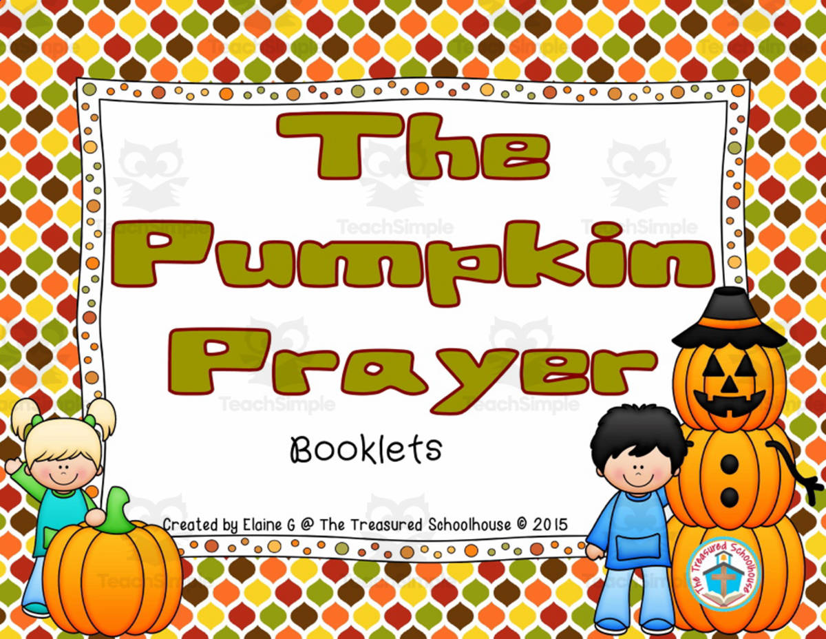 An educational teaching resource from The Treasured Schoolhouse entitled The Pumpkin Prayer Coloring Booklets - Christian Halloween downloadable at Teach Simple.