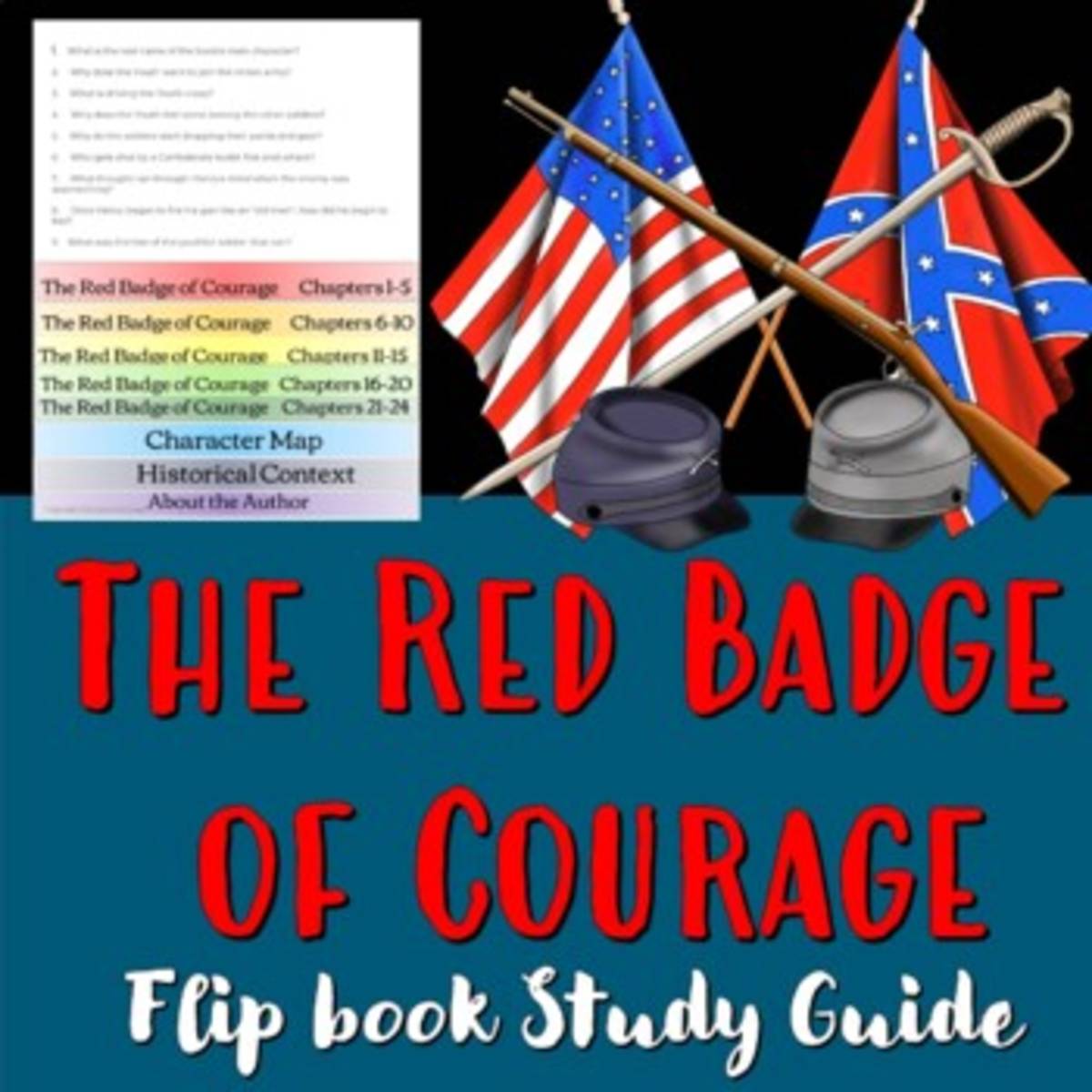 An educational teaching resource from Educate and Create entitled The Red Badge of Courage  Study Guide downloadable at Teach Simple.
