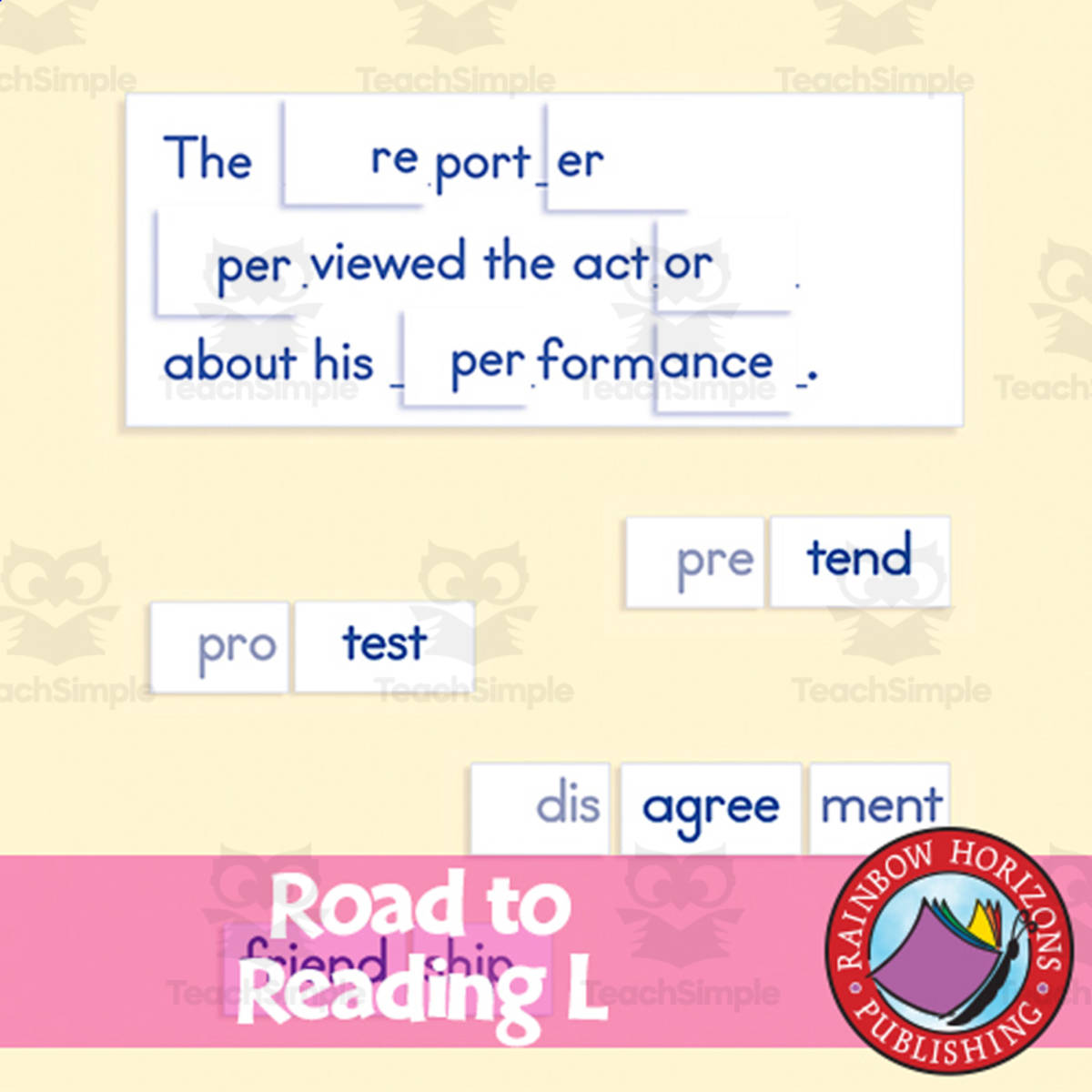 An educational teaching resource from Classroom Complete Press entitled The Road to Reading L - Prefixes and Suffixes downloadable at Teach Simple.