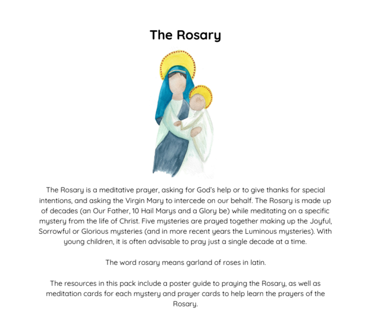 An educational teaching resource from Fiddleticks Education entitled The Rosary downloadable at Teach Simple.