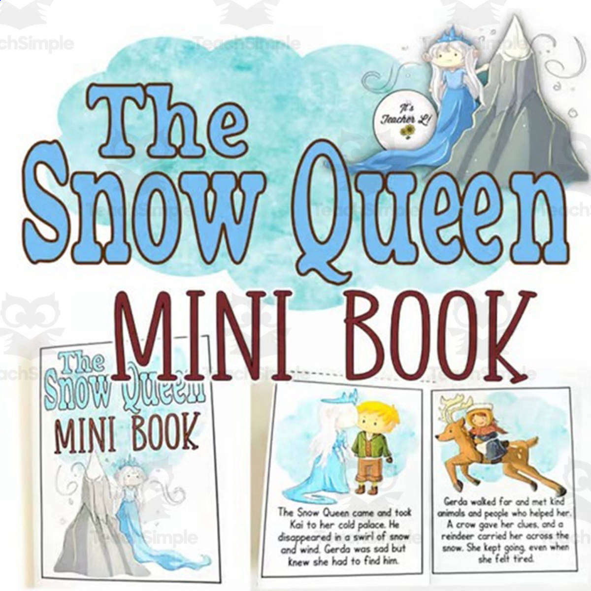 An educational teaching resource from It's Teacher L entitled The Snow Queen Fairy Tale Foldable Mini Book Grade 1 2 3 ELA ELL downloadable at Teach Simple.