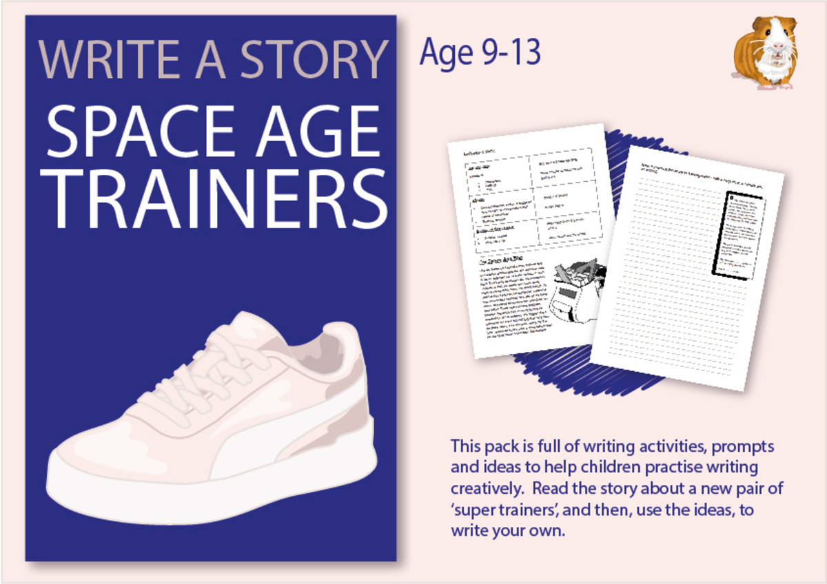 An educational teaching resource from Guinea Pig Education entitled The Space Age Trainers: Write A Story (9-13 years) downloadable at Teach Simple.
