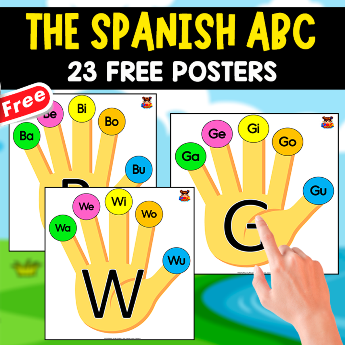 An educational teaching resource from EDITORIAL LAURA EDUCA entitled THE SPANISH ABC | 23 FREE POSTERS downloadable at Teach Simple.