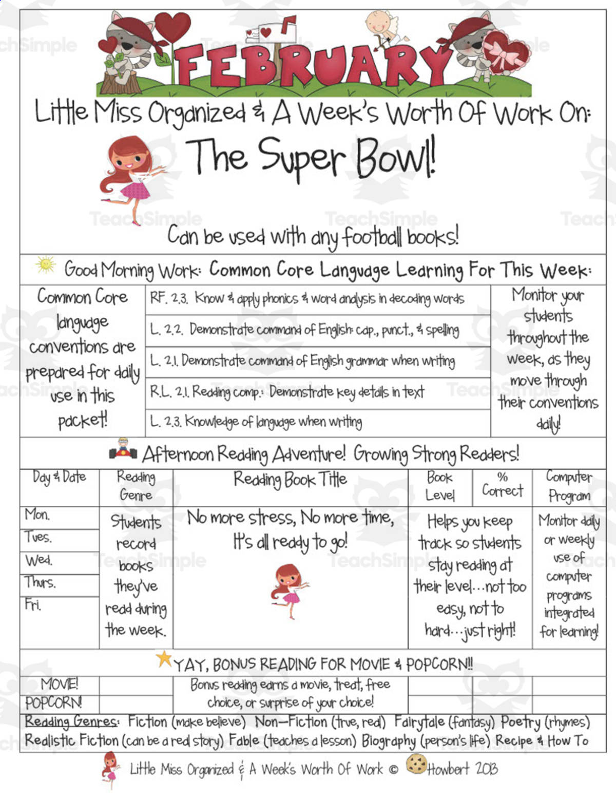 An educational teaching resource from Second Grade Smartypants entitled The Super Bowl | Reading Activity Packet downloadable at Teach Simple.