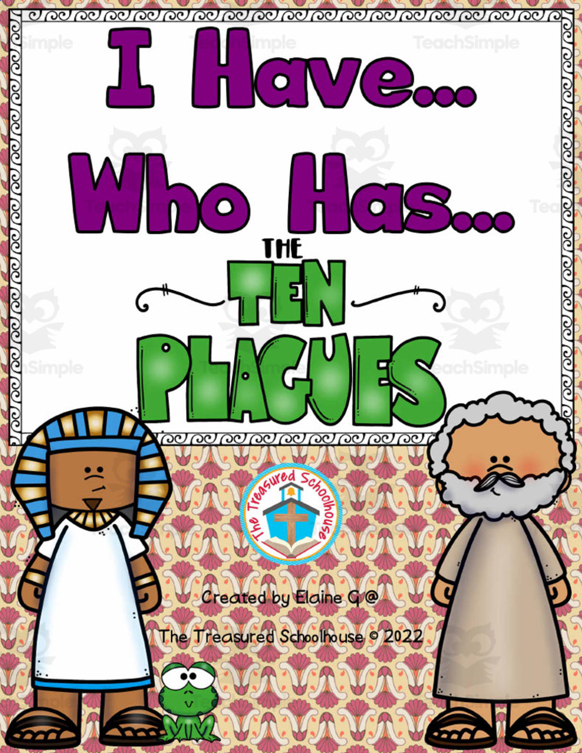 An educational teaching resource from The Treasured Schoolhouse entitled The Ten Plagues - I Have, Who Has Task Cards downloadable at Teach Simple.