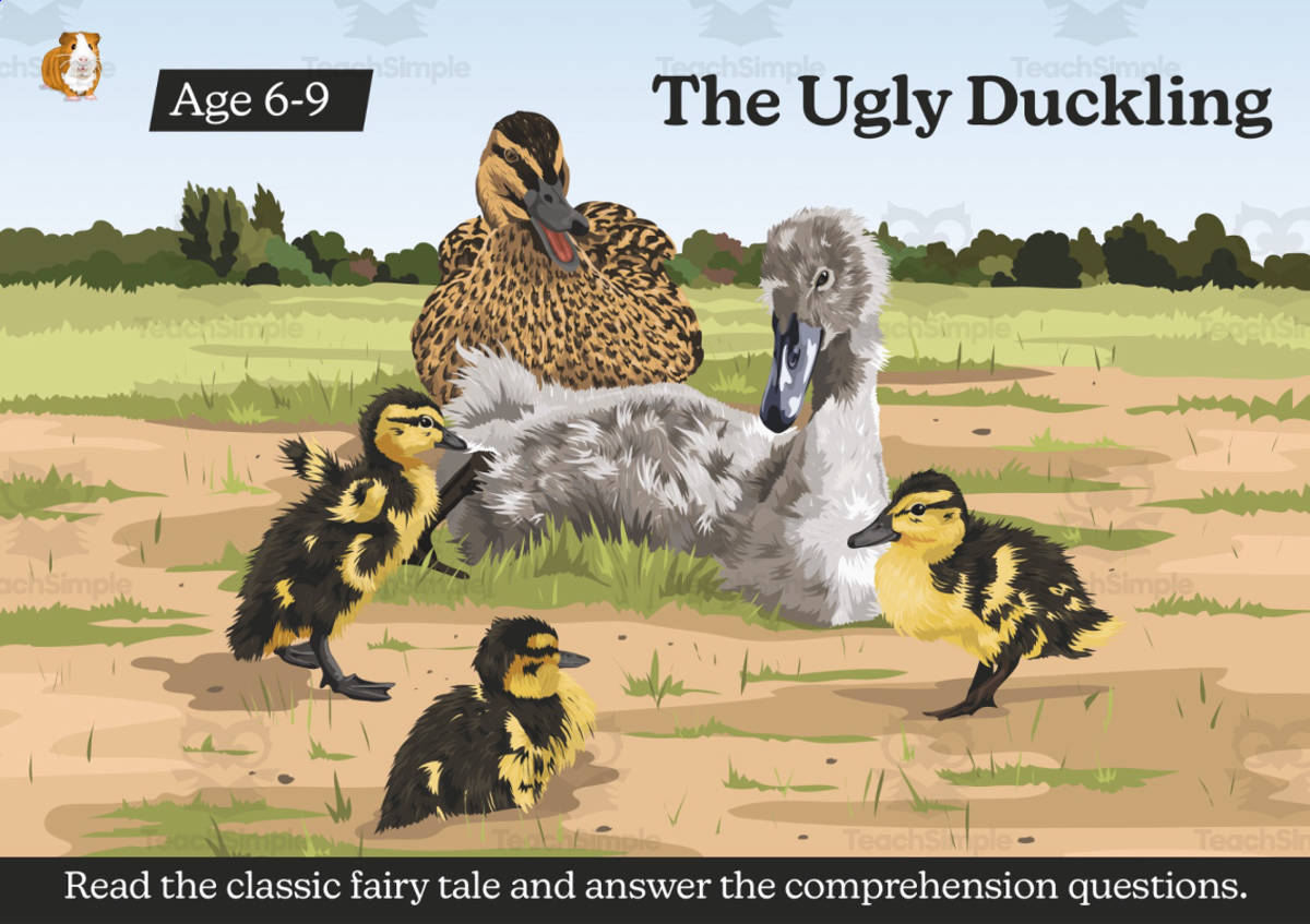 An educational teaching resource from Guinea Pig Education entitled The Ugly Duckling Story and Questions (6-9 years) downloadable at Teach Simple.