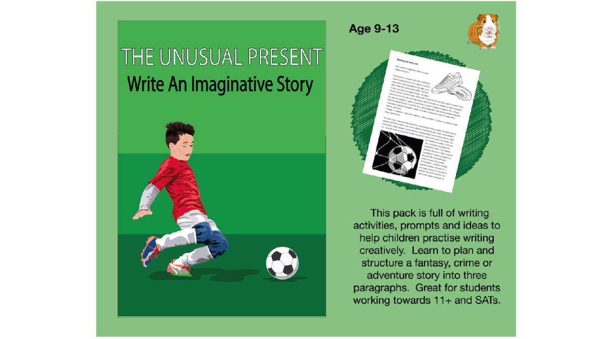 An educational teaching resource from Guinea Pig Education entitled The Unusual Present: Write An Imaginative Story (And More) (9-13 years) downloadable at Teach Simple.