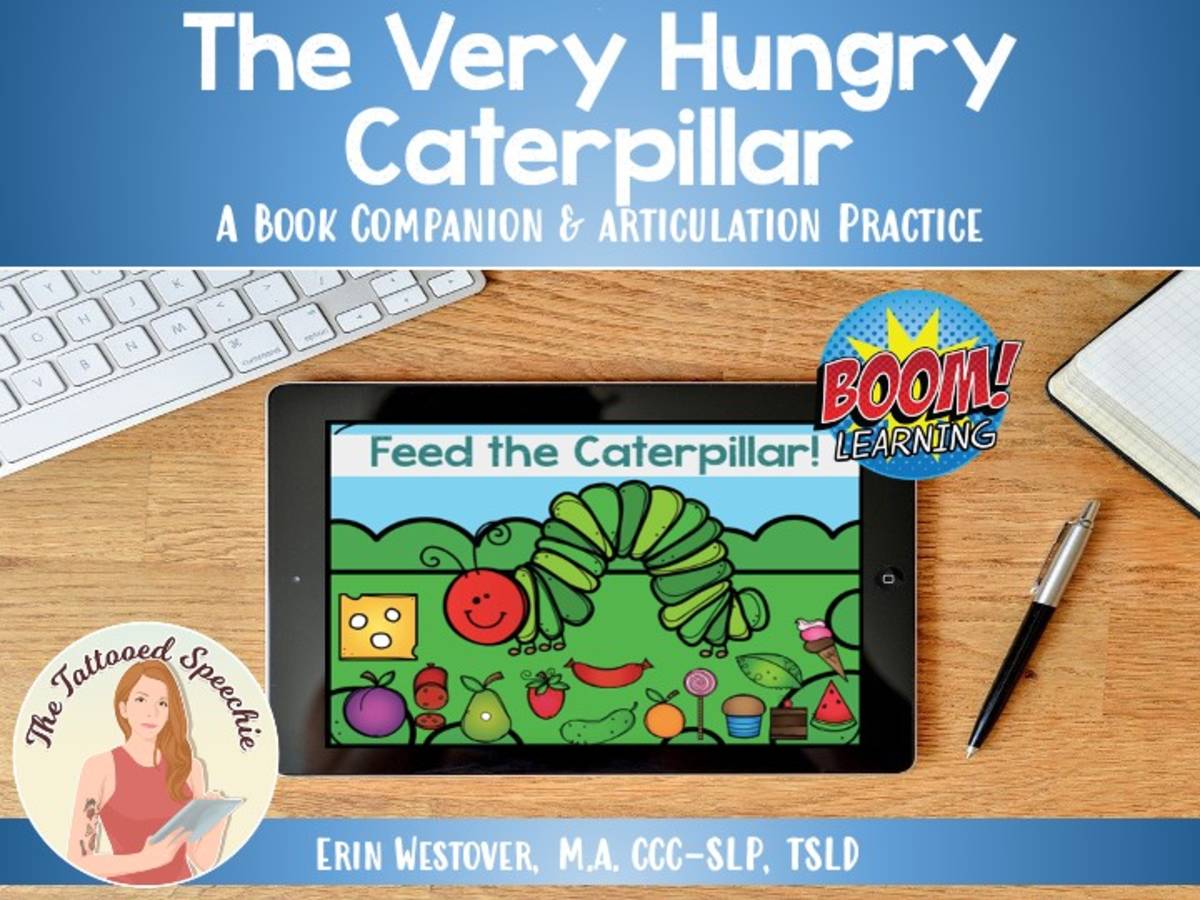An educational teaching resource from The Tattooed Speechie entitled The Very Hungry Caterpillar Book Companion & Artic Practice - BOOM Cards downloadable at Teach Simple.