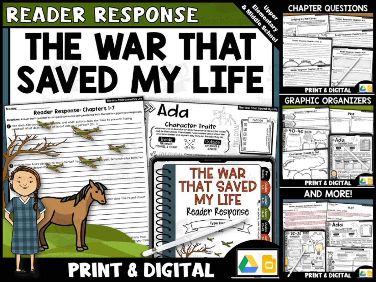 An educational teaching resource from Creatively Gifted entitled The War That Saved My Life Reader Response Questions downloadable at Teach Simple.