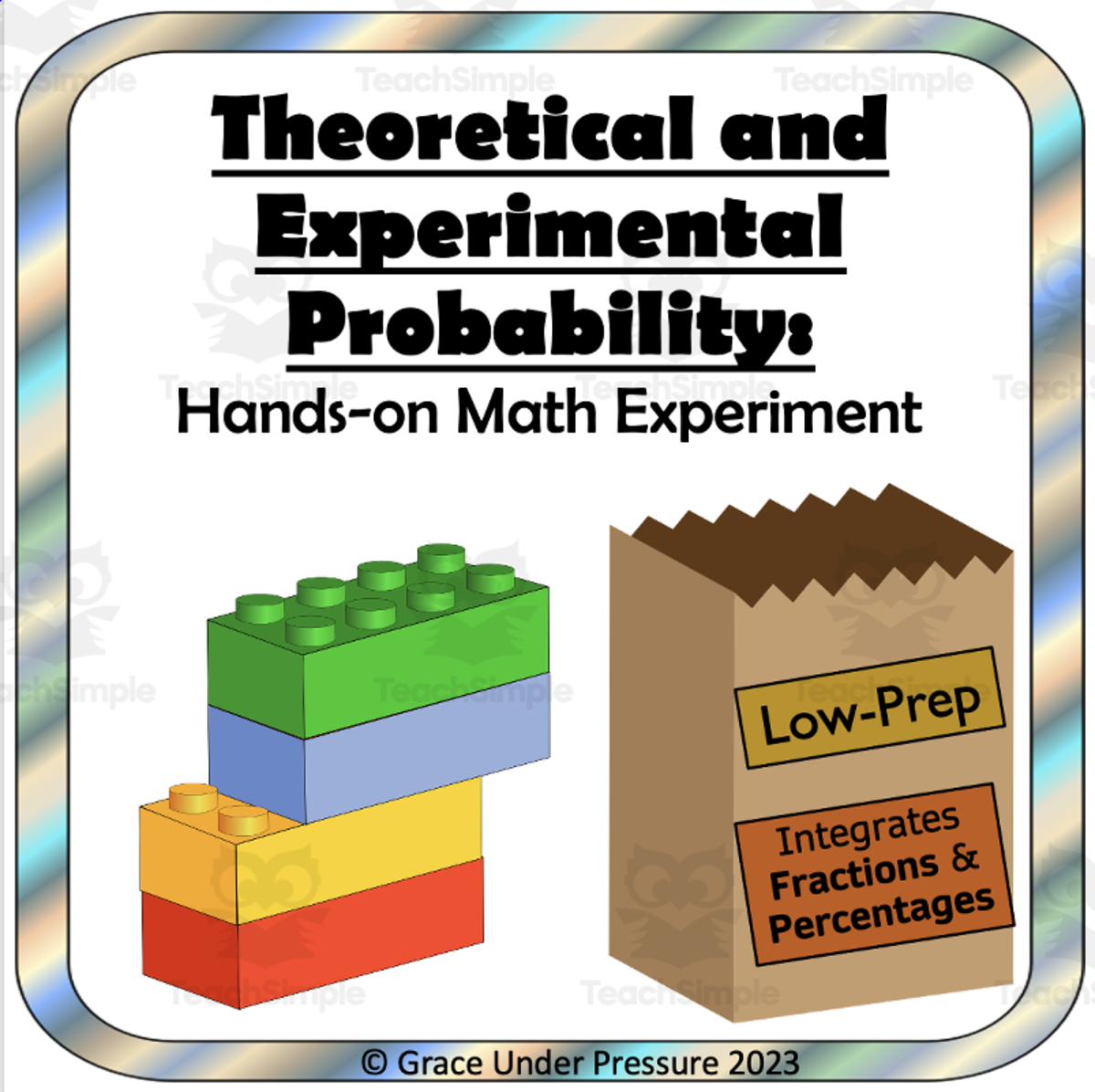An educational teaching resource from Grace Under Pressure entitled Theoretical vs Experimental Probability – 2-Page Task downloadable at Teach Simple.