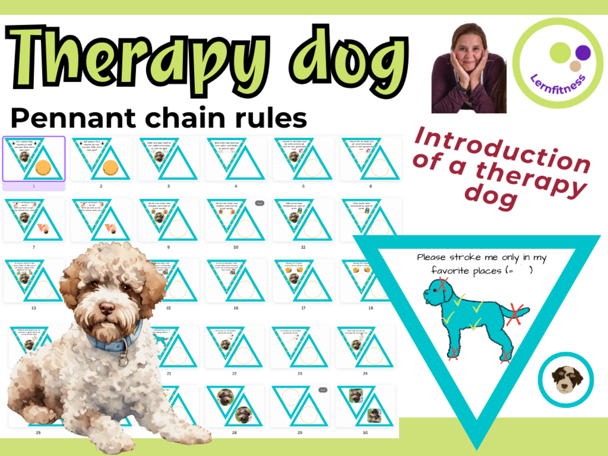 An educational teaching resource from Lernfitness entitled Therapy Dog Classroom Rules – Create, Discuss & Decorate! 🐶🏫 Banner downloadable at Teach Simple.