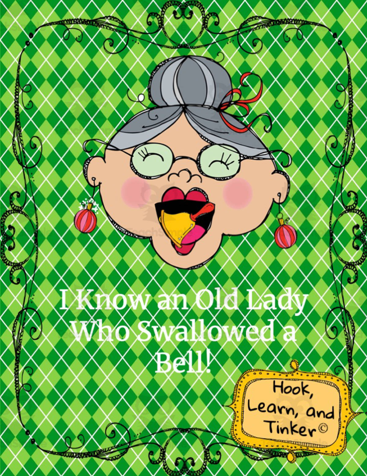 An educational teaching resource from Hook Learn and Tinker entitled "There Was an Old Lady Who Swallowed a Bell" Book Companion downloadable at Teach Simple.