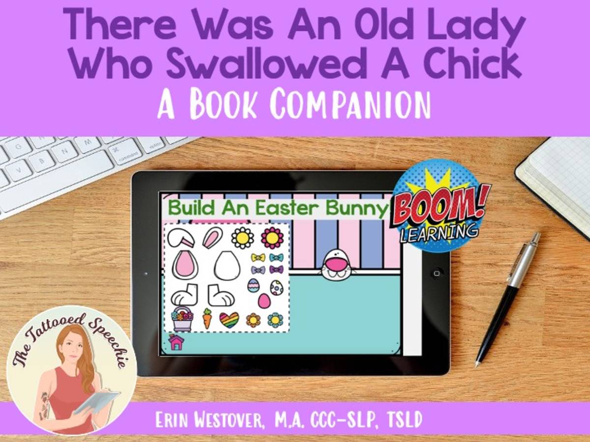 An educational teaching resource from The Tattooed Speechie entitled There Was An Old Lady Who Swallowed A Chick Book Companion & Artic - BOOM Cards downloadable at Teach Simple.