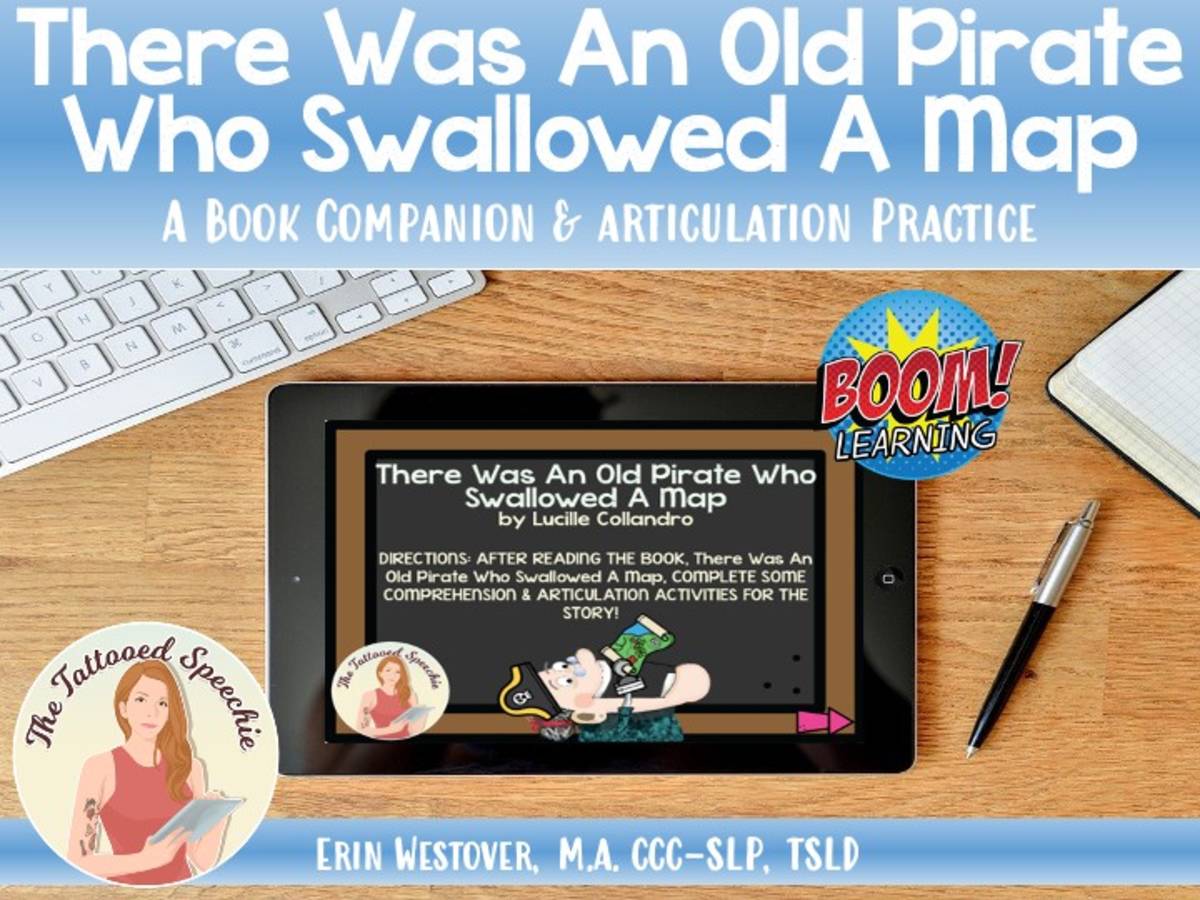 An educational teaching resource from The Tattooed Speechie entitled There Was An Old Pirate Who Swallowed A Map Book Companion & Artic BOOM Cards downloadable at Teach Simple.