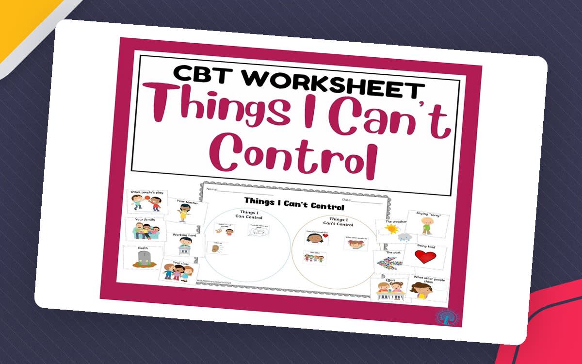 An educational teaching resource from SEN Resource Source entitled What I Can and Cannot Control Worksheet downloadable at Teach Simple.