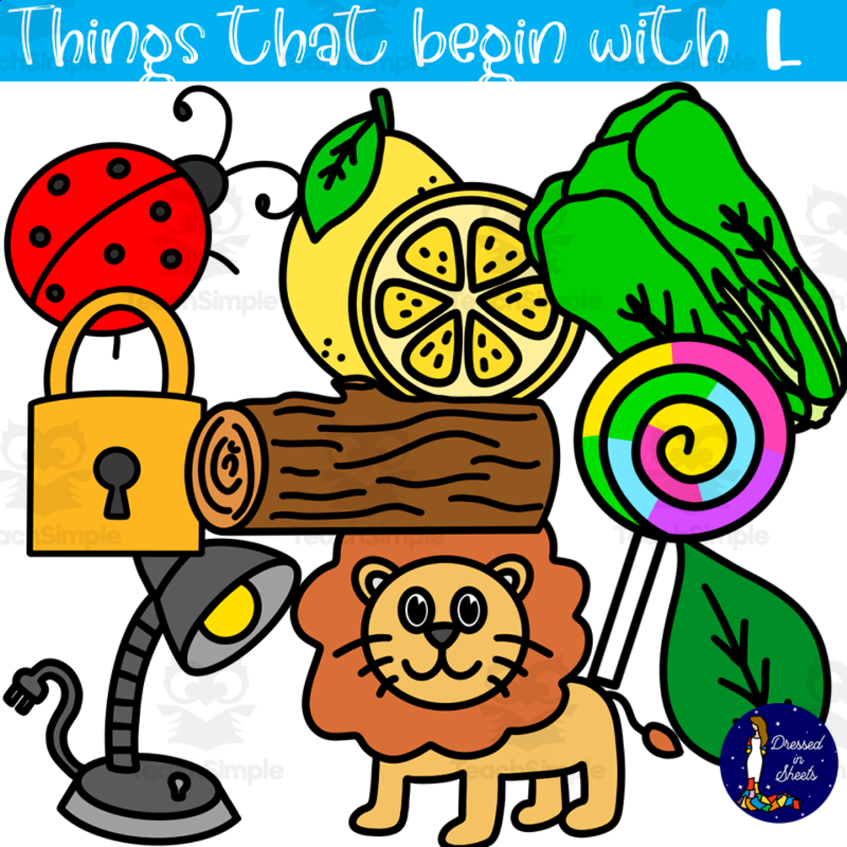 An educational teaching resource from Soumara Siddiqui entitled Things That Begin With L downloadable at Teach Simple.
