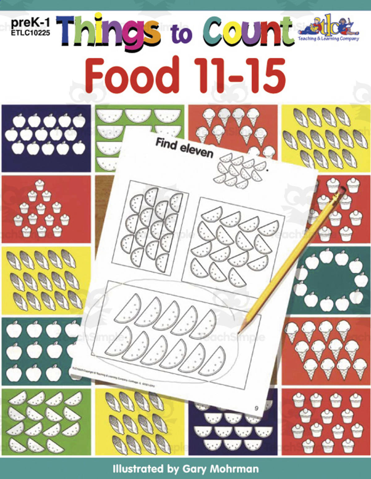 An educational teaching resource from Classroom Complete Press entitled Things to Count: Food 11-15 downloadable at Teach Simple.