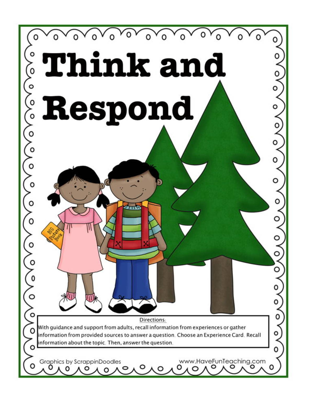 An educational teaching resource from Have Fun Teaching entitled Think and Respond Activity downloadable at Teach Simple.