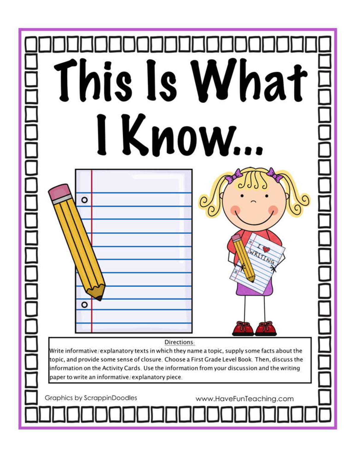 An educational teaching resource from Have Fun Teaching entitled This is What I Know Activity downloadable at Teach Simple.