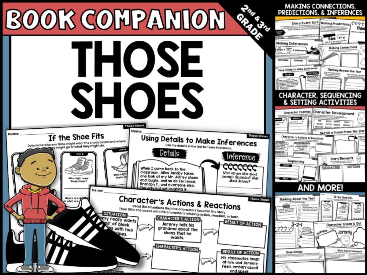 An educational teaching resource from Creatively Gifted entitled Those Shoes Interactive Read-Aloud Activities downloadable at Teach Simple.