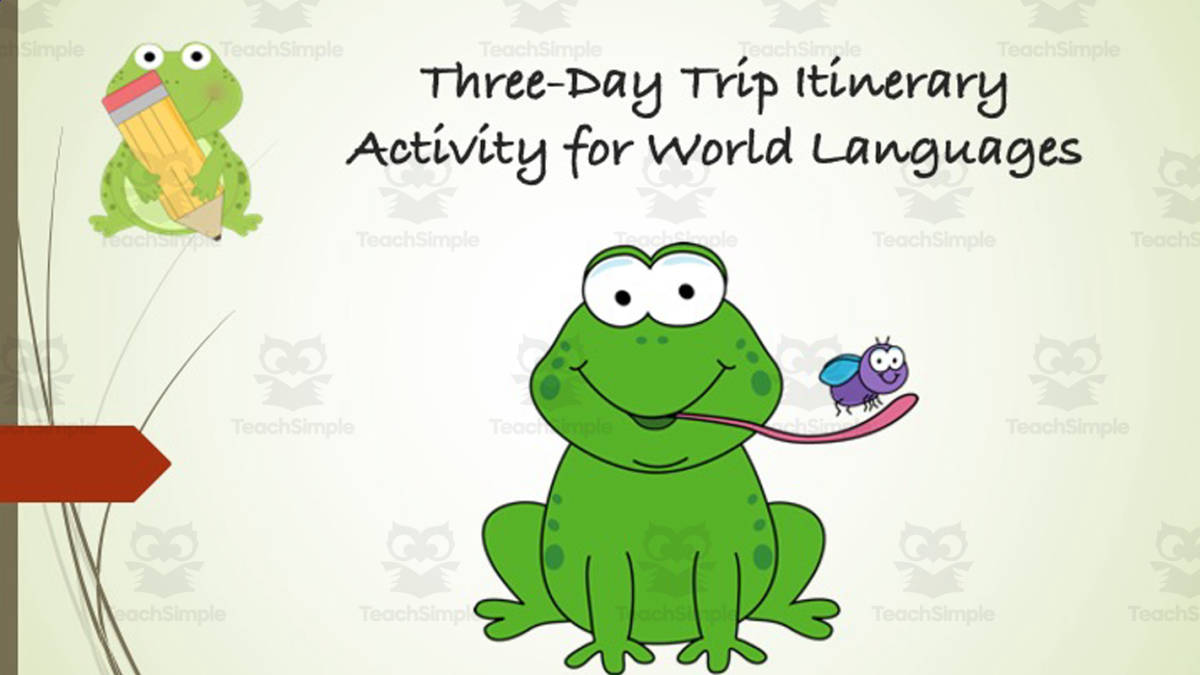 An educational teaching resource from Golden Promise entitled Three-Day Trip Itinerary Activity for World Languages downloadable at Teach Simple.