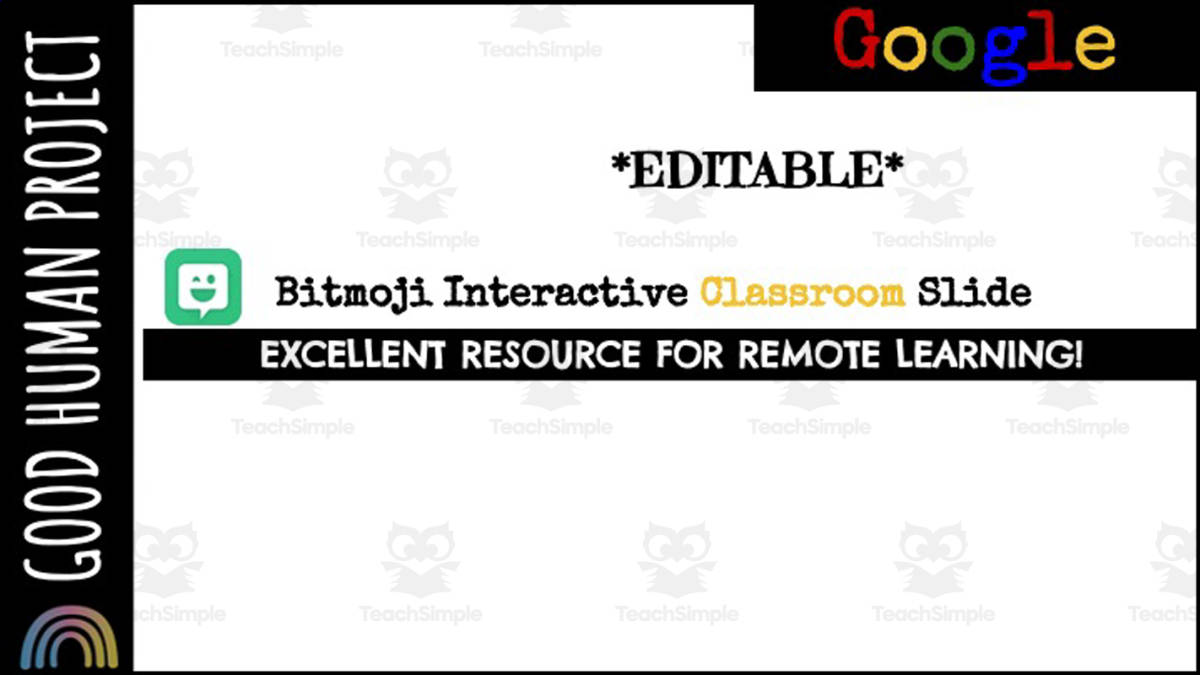 An educational teaching resource from Good Human Project entitled Three Little Pigs Bitmoji Slide | Google Classroom Interactive Activity downloadable at Teach Simple.
