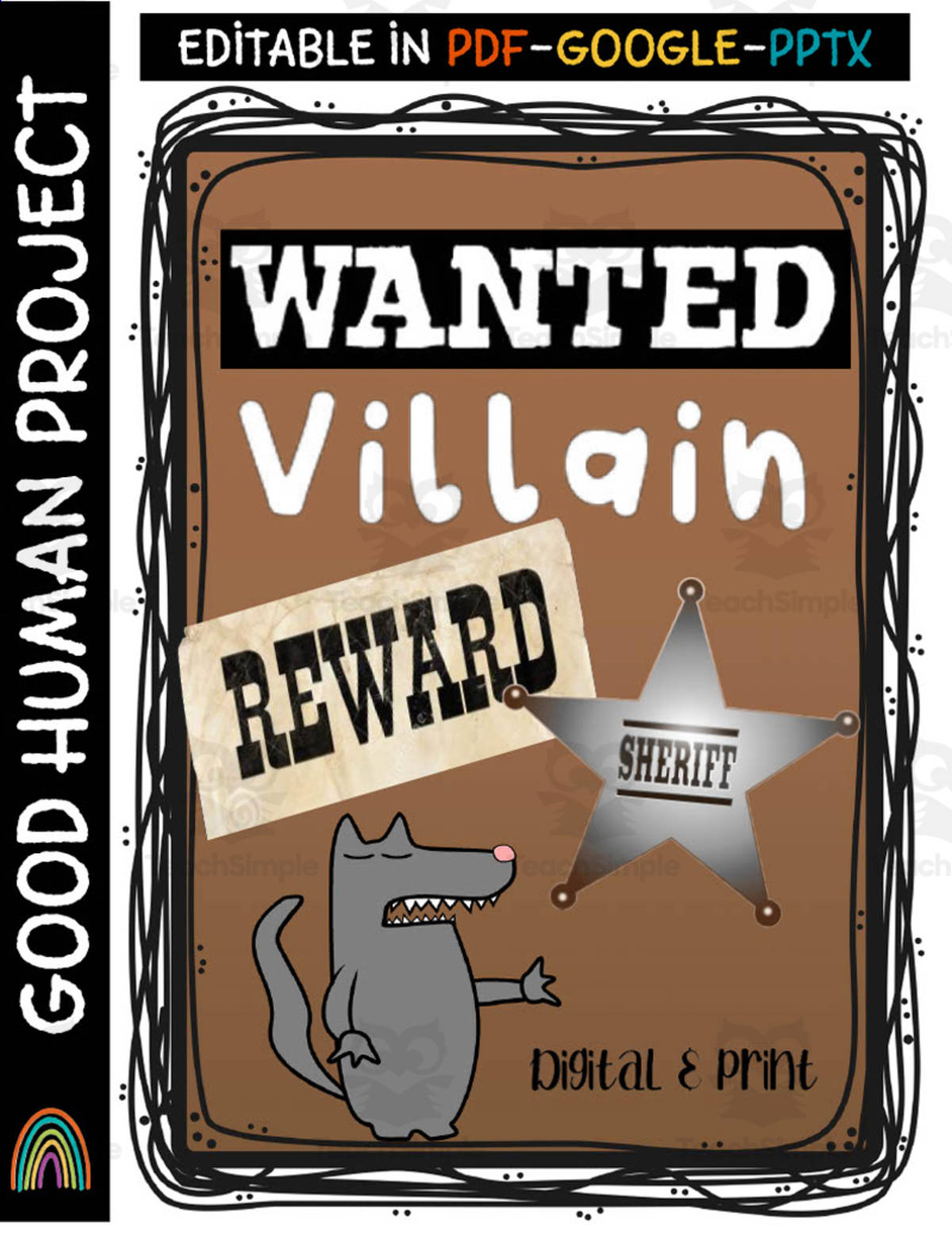 An educational teaching resource from Good Human Project entitled Three Little Pigs | Character Wanted Creative Writing downloadable at Teach Simple.