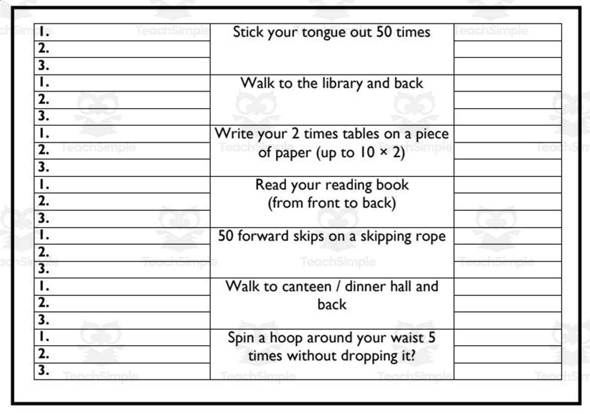 An educational teaching resource from Elementary Resources 4 U entitled Time: Stopwatch Challenge downloadable at Teach Simple.