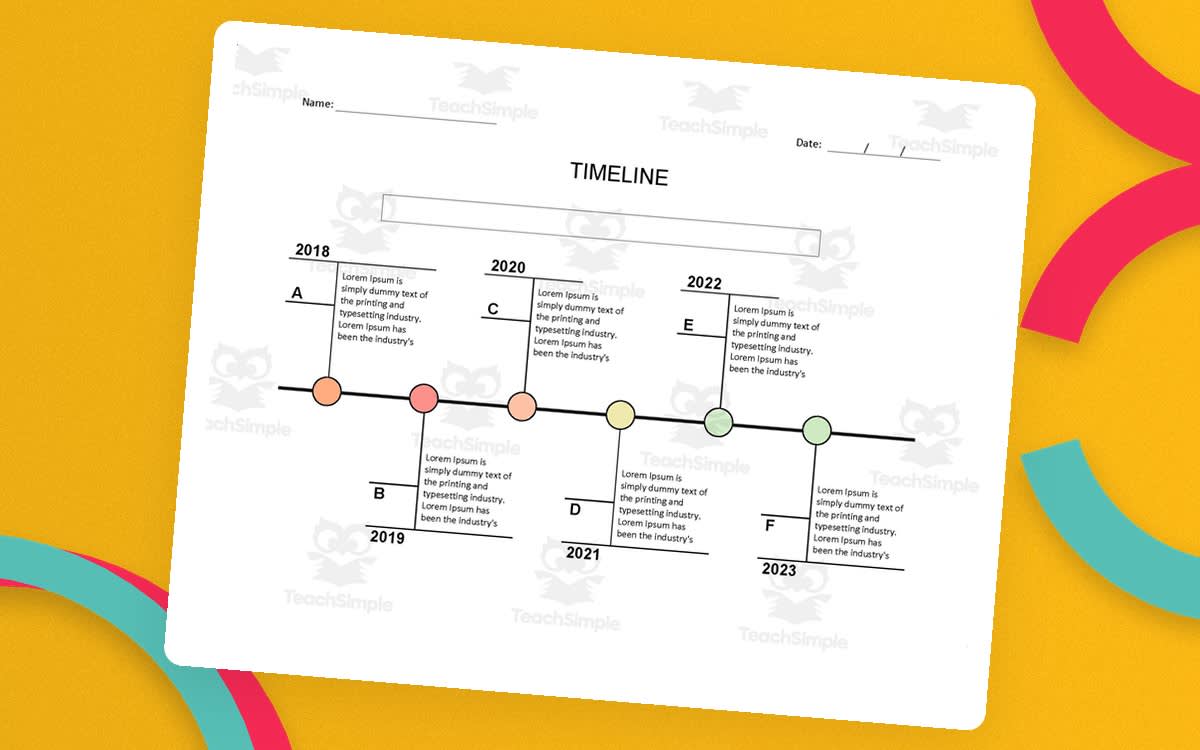 An educational teaching resource from educ_project entitled Timeline Template – Editable in Microsoft Word downloadable at Teach Simple.