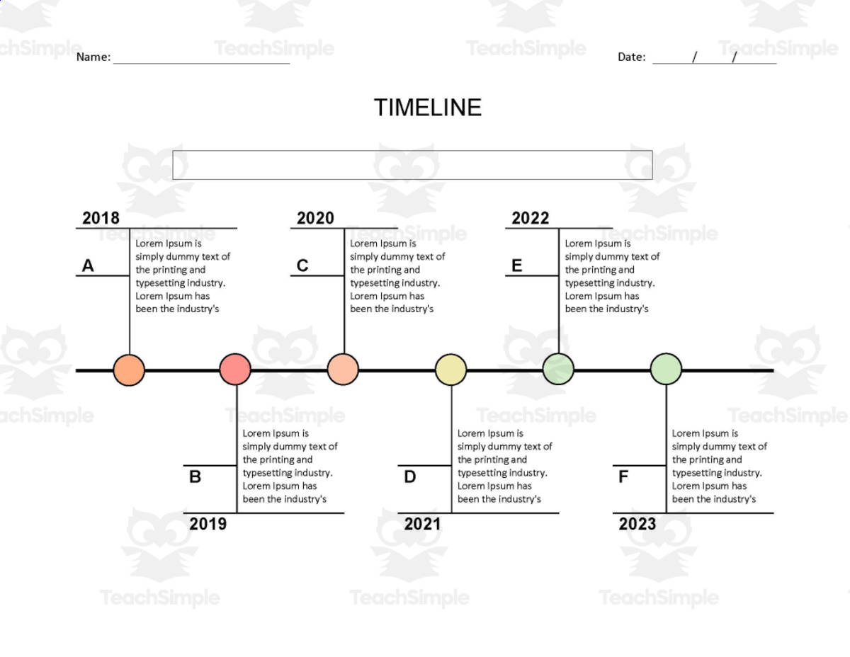 An educational teaching resource from educ_project entitled Timeline Template Editable in Microsoft Word downloadable at Teach Simple.